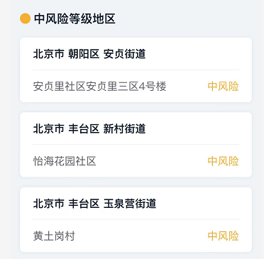“北京风险等级” 北京风险等级区域图？